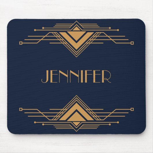 Elegantes geometrisches Art Deco Design Mousepad (Vorne)