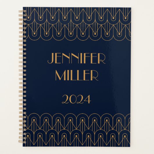 Elegantes geometrisches Art Deco Design Planer (Vorderseite)