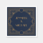 Elegantes geometrisches Art Deco Design Serviette (Vorderseite)