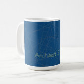 Elegantes geometrisches blaues Architekturstudio Kaffeetasse (Vorderseite Links)