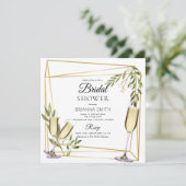 Elegantes geometrisches botanisches Brautparty Einladung (Stehend Vorderseite)