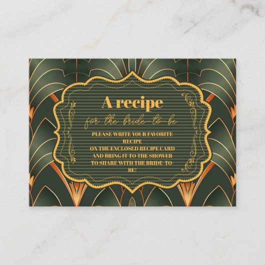 Elegantes geometrisches Brautparty Art Deco Begleitkarte (Vorderseite)