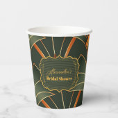 Elegantes geometrisches Brautparty Art Deco Pappbecher (Rückseite)