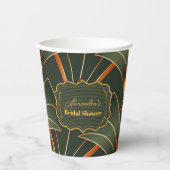Elegantes geometrisches Brautparty Art Deco Pappbecher (Vorderseite)