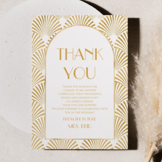 Elegantes geometrisches Brautparty Dankeskarte