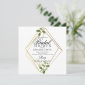 Elegantes geometrisches Brautparty Einladung (Stehend Vorderseite)