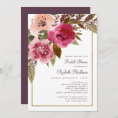 Elegantes geometrisches Brautparty Einladung (Vorne/Hinten)