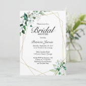 Elegantes geometrisches Brautparty Einladung (Stehend Vorderseite)