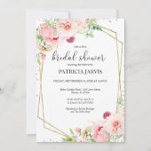 Elegantes geometrisches Brautparty für den Goldrau Einladung (Vorderseite)