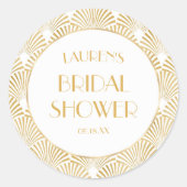 Elegantes geometrisches Brautparty Runder Aufkleber (Vorderseite)