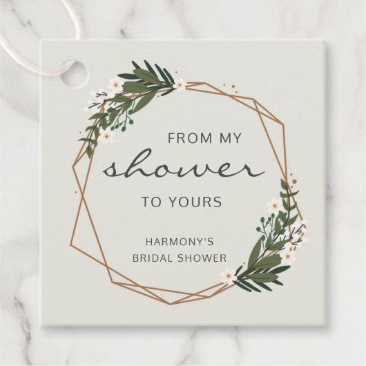 Elegantes geometrisches Brautparty von Gold Modern Geschenkanhänger (Vorderseite)