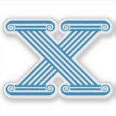 Elegantes geometrisches Buchstaben-X-Monogramm Aufkleber (Vorderseite)