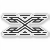 Elegantes geometrisches Buchstaben-X-Monogramm Aufkleber (Vorderseite)