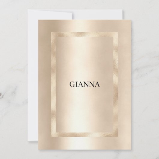 Elegantes geometrisches Champagner-Brautparty Einladung (Rückseite)