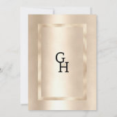 Elegantes geometrisches Champagnergold Save the Da Einladung (Rückseite)