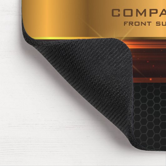 Elegantes geometrisches Design aus Schwarz und Gol Mousepad (Ecke)