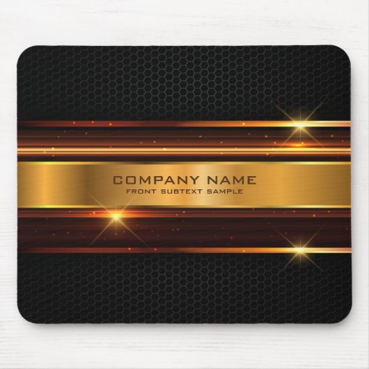 Elegantes geometrisches Design aus Schwarz und Gol Mousepad (Vorne)
