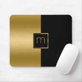 Elegantes geometrisches Design mit Gold und Schwar Mousepad (Mit Mouse)