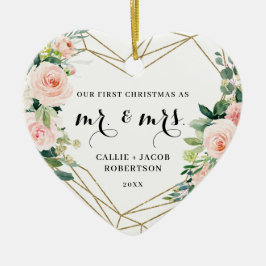 Elegantes geometrisches Erröten Blush Keramik Ornament