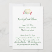 Elegantes geometrisches Foto Eucalyotus Save the D Einladung (Rückseite)