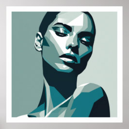 Elegantes geometrisches Frauenportrait - Abstrakte Poster