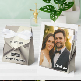 Elegantes geometrisches Gastgeschenk Hochzeit mit  Geschenkschachtel
