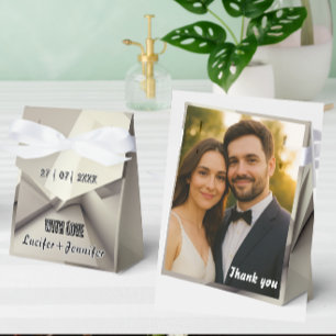 Elegantes geometrisches Gastgeschenk Hochzeit mit  Geschenkschachtel