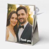 Elegantes geometrisches Gastgeschenk Hochzeit mit Geschenkschachtel (Rückseite)