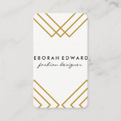 Elegantes geometrisches Gelb mit goldenen Linien Visitenkarte (Vorderseite)