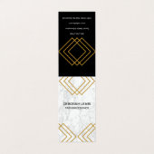 Elegantes geometrisches Gelb mit goldenen Linien | Visitenkarten (Außenseite Aufgefaltet)