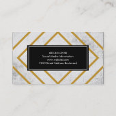 Elegantes geometrisches Gold Lines Grunge Black La Visitenkarte (Rückseite)