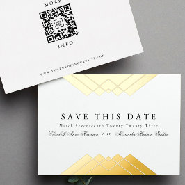 Elegantes geometrisches Gold Save the Date Folieneinladung
