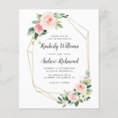 elegantes geometrisches Gold und Blütenrot (Vorderseite)