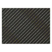 Elegantes geometrisches Goldenes Muster auf schwar Tischdecke (Vorderseite (Horizontal))