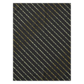 Elegantes geometrisches Goldenes Muster auf schwar Tischdecke (Vorderseite)