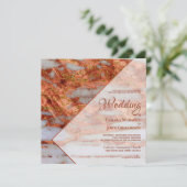 Elegantes geometrisches Hochzeitsgrat aus Kupfer Einladung (Stehend Vorderseite)