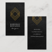 Elegantes geometrisches Imitat Squares Leder Visitenkarte (Vorne/Hinten)