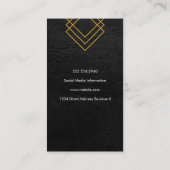 Elegantes geometrisches Imitat Squares Leder Visitenkarte (Rückseite)