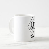 Elegantes geometrisches Initial-Monogramm D Kaffeetasse (Vorderseite Links)