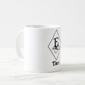 Elegantes geometrisches Initial-Monogramm E Kaffeetasse (Vorderseite Links)