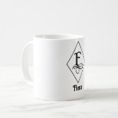 Elegantes geometrisches Initial-Monogramm F Kaffeetasse (Vorderseite Links)