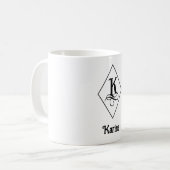 Elegantes geometrisches Initial-Monogramm K Kaffeetasse (Vorderseite Links)