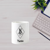 Elegantes geometrisches Initial-Monogramm K Kaffeetasse
