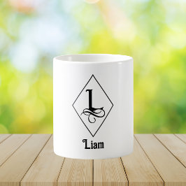 Elegantes geometrisches Initial-Monogramm L Kaffeetasse