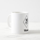 Elegantes geometrisches Initial-Monogramm M Kaffeetasse (Vorderseite Links)