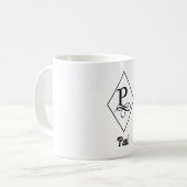 Elegantes geometrisches Initial-Monogramm P Kaffeetasse (Vorderseite Links)
