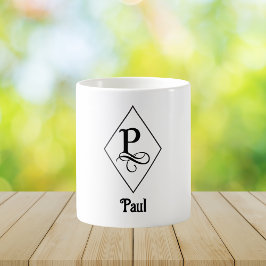 Elegantes geometrisches Initial-Monogramm P Kaffeetasse
