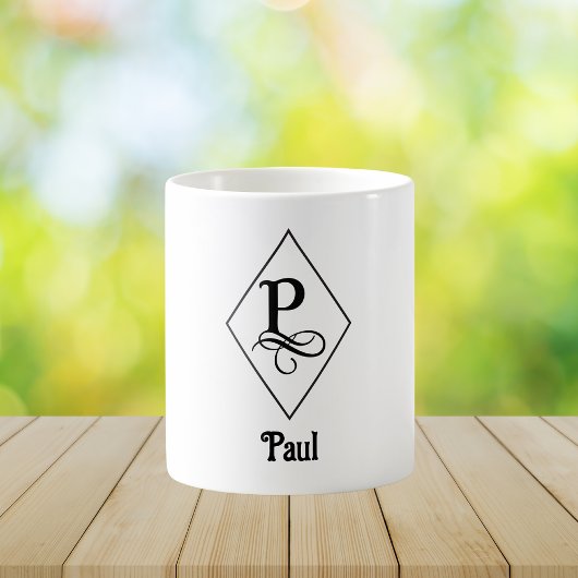 Elegantes geometrisches Initial-Monogramm P Kaffeetasse