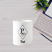 Elegantes geometrisches Initial-Monogramm P Kaffeetasse