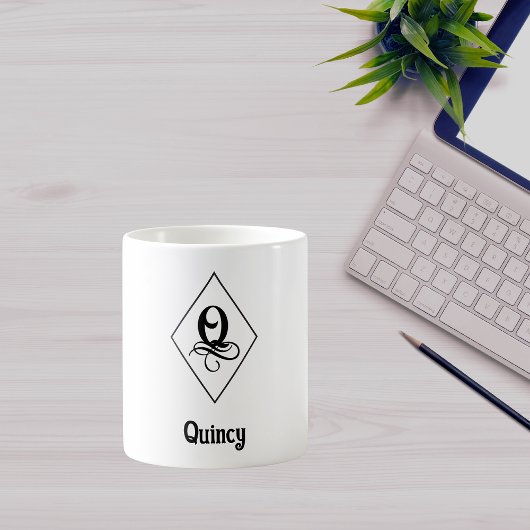 Elegantes geometrisches Initial-Monogramm Q Kaffeetasse